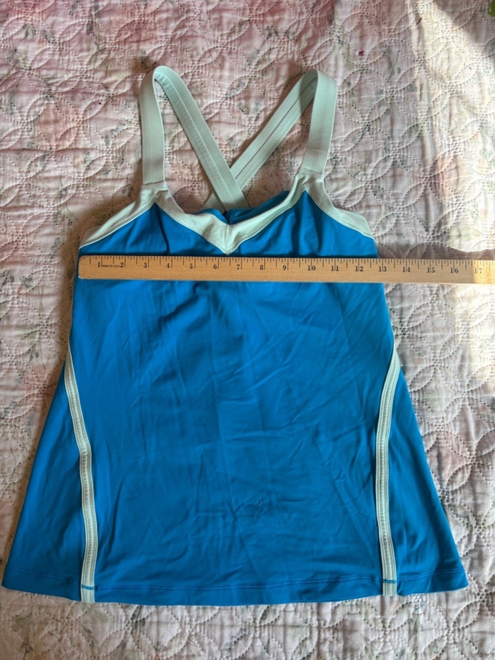 Blue Athletic Tank Top with Light Trim